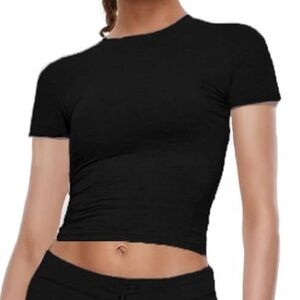 Black 100% Modal Short Sleeve T-Shirt NEW